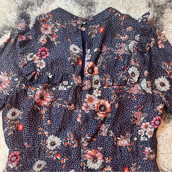 Cassidy Navy Blue Floral Print Mini Dress - Picture 6 of 9